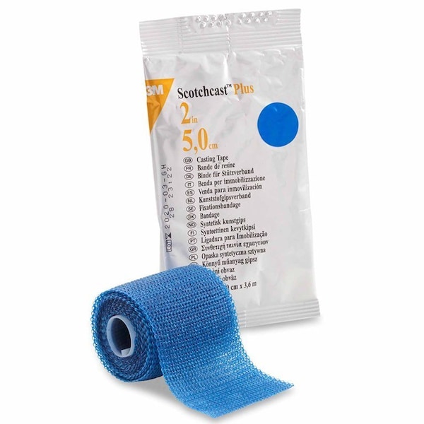 3M Scotchcast Cast Tape 2 Inch X 12 Foot Fiberglass / Resin Blue, 10PK 82002B - main